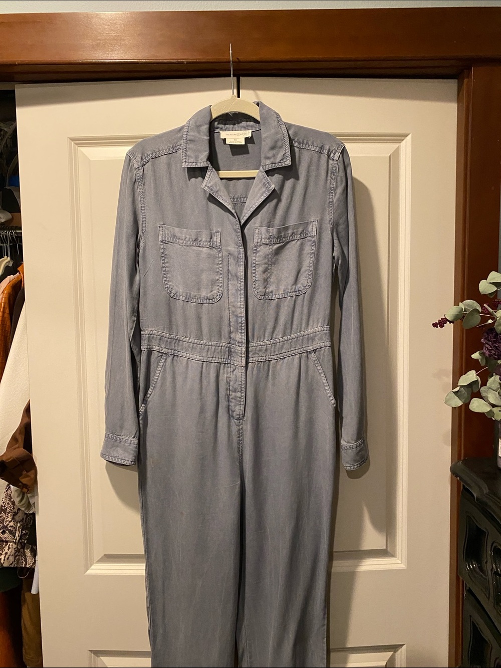 Treasure & Bond Utility Boiler Suit. Washed Denim Jumpsuit. Blue/Grey. Size XS. - Picture 2 of 11
